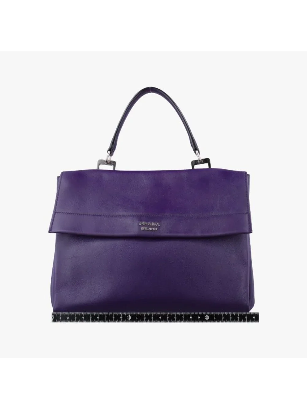 Prada Double Flap Chain Purple Leather 14